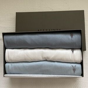 All Saints Tonic SS Crew 3 Pack Size Medium M Blue Blue White New In Box